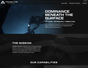 Archetype Undersea Offensive Marketing Group Website Design and Development Defense Industry 1